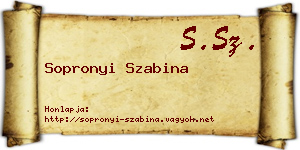 Sopronyi Szabina névjegykártya